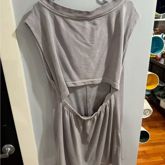 Anthropologie Sleeveless Gray Dress with Pockets - Picture 3 of 5